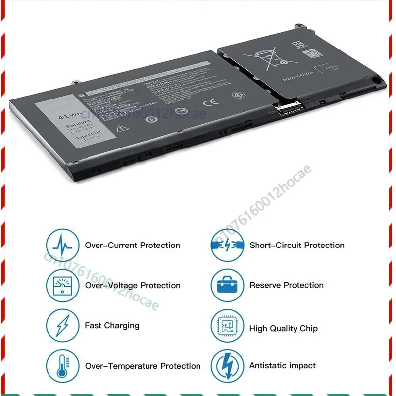 

G91J0 Battery For Dell Latitude 3320 3420 3520 Inspiron 5310 5410 5415 5418 41Wh