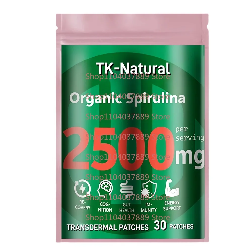 

30 пластырей, прозрачные пластыри Хлорелла Срулины с мохом, хлорофиллский комплекс витамина B, улучшенная ежедневная энергия