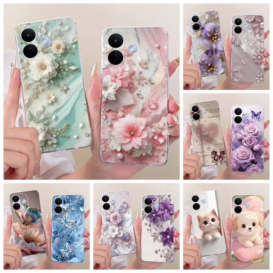 Für Redmi Note 17 Pro Hülle Neues Stylisches Blumenmuster Weiche Schlanke Silikon-Handyhülle Für Xiaomi Redmi Note 17 Pro Max Plus Funda