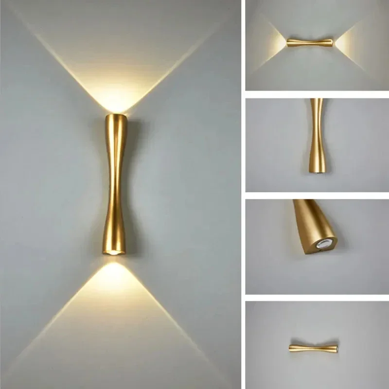 Lámpara de pared de diseño creativo, luces de pared luminiscentes minimalistas de cintura pequeña, iluminación de fondo para pasillo y escalera