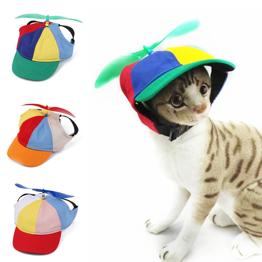 Sombrero de hélice para mascotas, colorido, desmontable, Adorable, a prueba de sol, transpirable, reemplazo, gorra decorativa para exteriores,