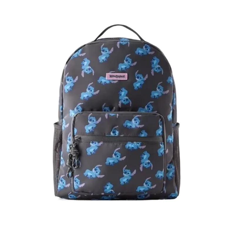 DisneyCartoon Stitch Fashionable Versatile Large Capacity Backpack for Leisure Travel Multifunctional Plug-in Trolley School Bag