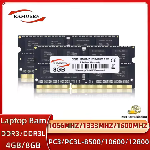 DDR3 DDR3L 4GB 8GB SO-DIMM 1333MHZ 1600MHz PC3L /PC3--12800S 10600S 8500S 1.5V 1.35V 204pin 2RX8 SODIMM Laptop Notebook Memories