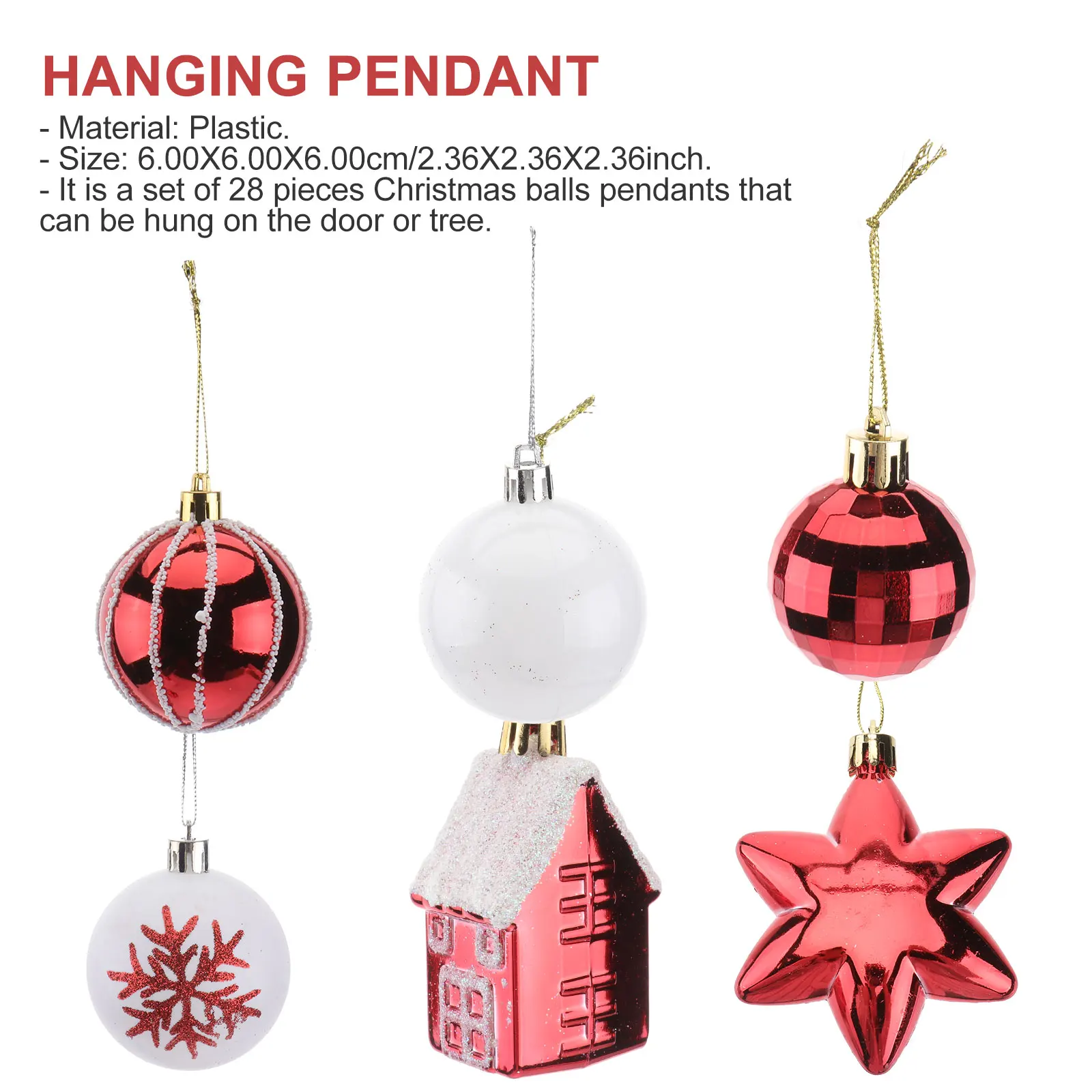 

28pcs Christmas Set Xmas Tree nament Hanging Pendant Decorative Party Supplies Festive Decoration Door Branches Window Wall