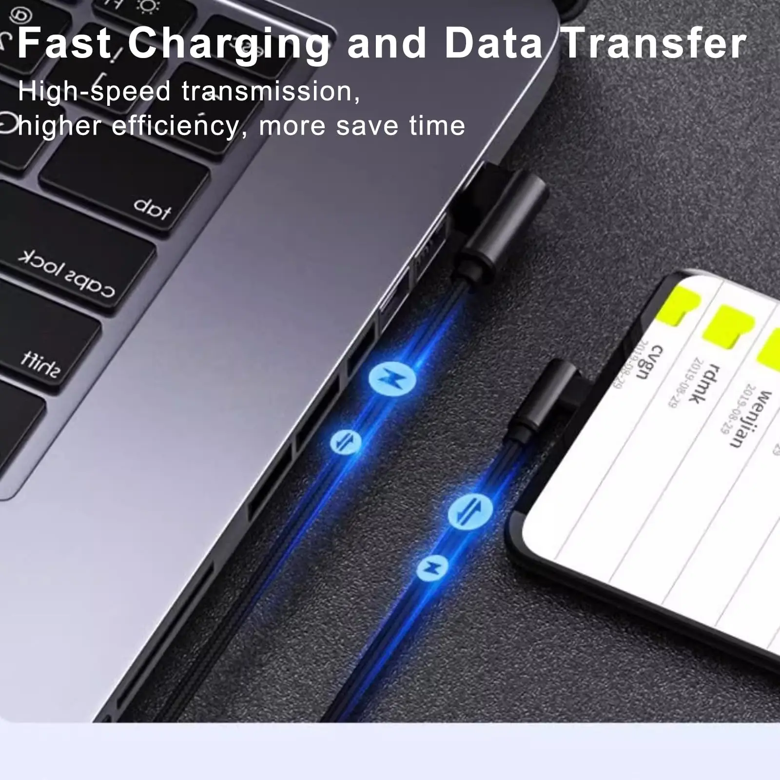 كابل بيانات Hannord USB C إلى النوع C 90 درجة VR Link USB3.2 Gen2 20Gbps 4K @ 60 هرتز 100 وات PD سلك شحن سريع لجهاز Macbook Quest1/2 #6