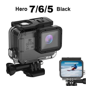 HONGDAK voor GoPro 7 5 6 Zwarte Waterdichte Case Onderwater Duiken Beschermende Behuizing Mount voor Go Pro Action Camera Accessoires