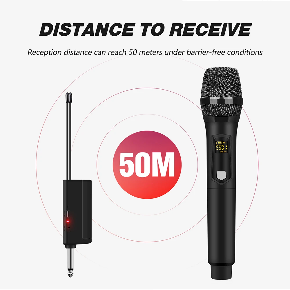 Debra MU2 Universal UHF ไมโครโฟนแบบใช้มือถือไร้สาย ใช้กับมิกเซอร์ เครื่องขยายเสียง ลําโพง ฯลฯ อุปกรณ์เวที