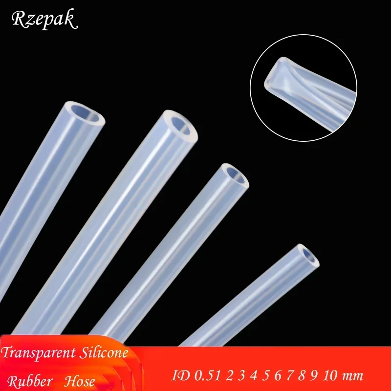 1 Meter Food Grade Clear Transparent Silicone Rubber Hose ID 0.51 2 3 4 5 6 7 8 9 10 mm O.D Flexible Nontoxic Silicone Tube