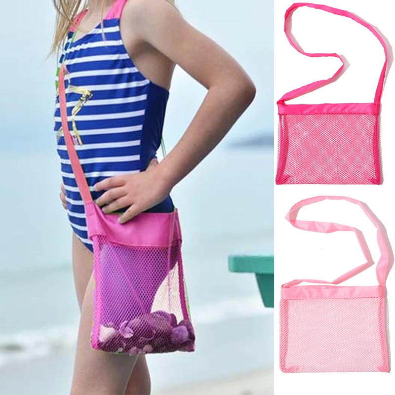 Ultralight Outdoor torba na plażę z siatki dla dzieci dzieci muszelki plażowe zabawki ubrania kieszonkowa zabawka organizer składane przenośna torba