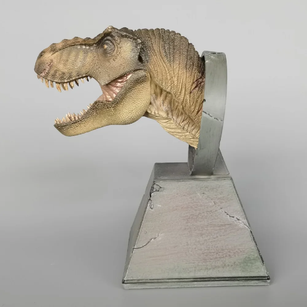 Nanmu Dinosaur Dragon Tyrannosaurus Rex Alpha Head Busts Statue With Magnet Toy