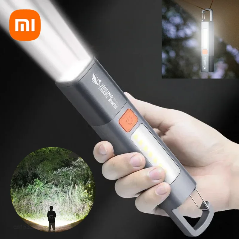 Xiaomi Outdoor Flashlight Portable Strong Light Variable Focus with Floodlight Side Lights Outdoor Torch Portable Camping Light