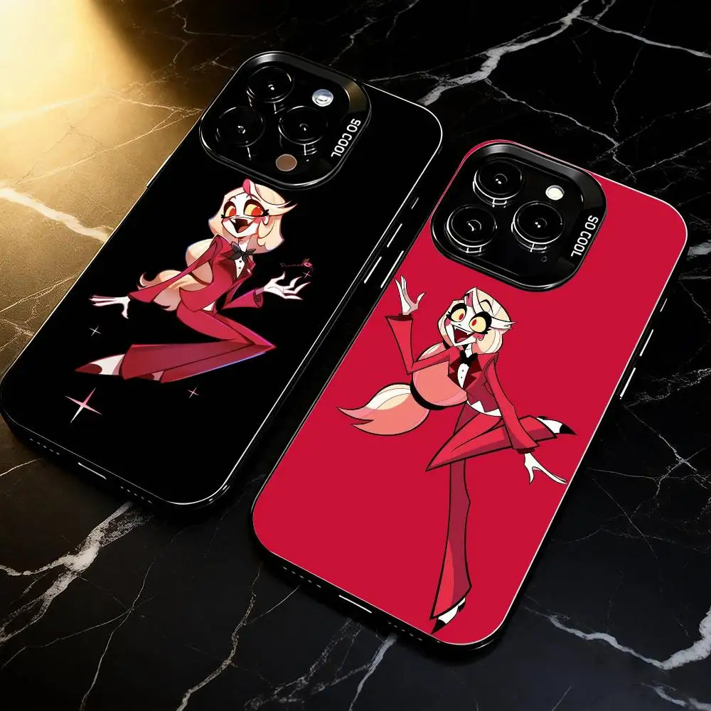 

H-Hazbin C-Charlie H-Hotel HCH Phone Case For iPhone 17,16,15,14,13,12,11 Plus,Pro Max,XS,Colorful Silver Black Cover