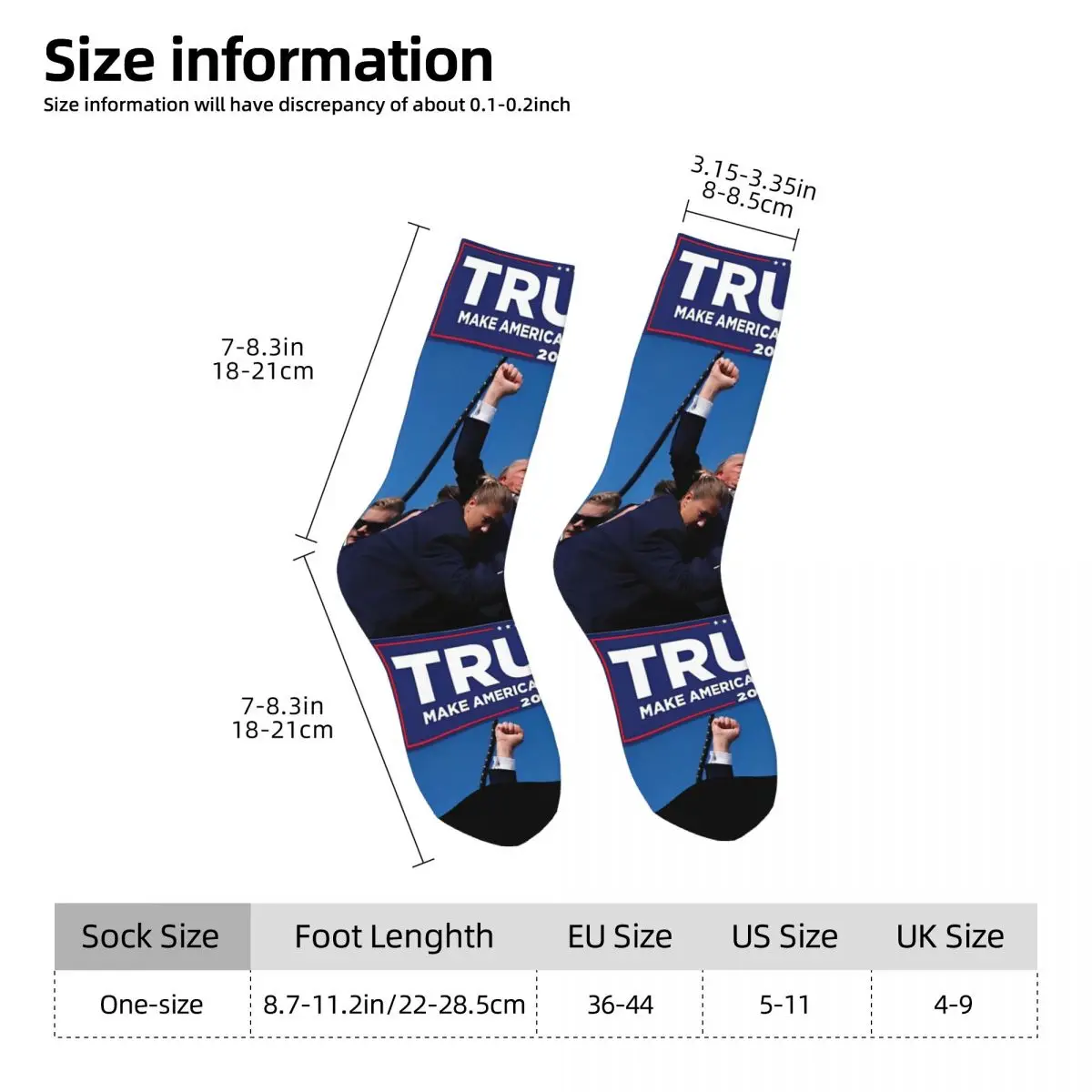 Donald Trump 2024 Assassination Attempt Socks Winter Stockings Funny Adults Men Socks Printed Sports Anti Bacterial Socks