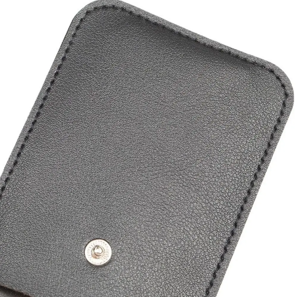 Fashion Laminated Concealed Mini Card Wallet 5 Card Pockets PU Leather ID Card Holder Pull-out Type PU Leather Purses Men