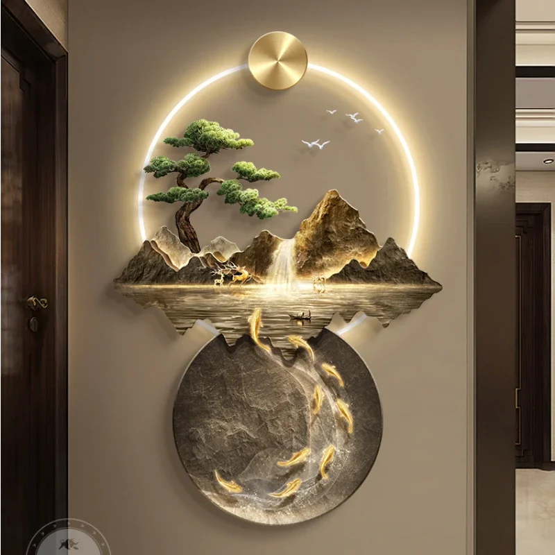 Make a Fortune as Endless as Flowing Water New Chinese Style Entrance Decoration