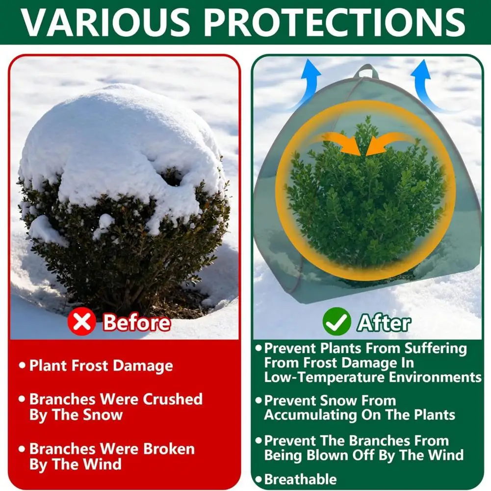Pop-up Shrub Tent for Weather Non-woven Fabric Plant Cover Pop Up Shrub Cover Tent Winter Plant Frost Protection for Outdoor