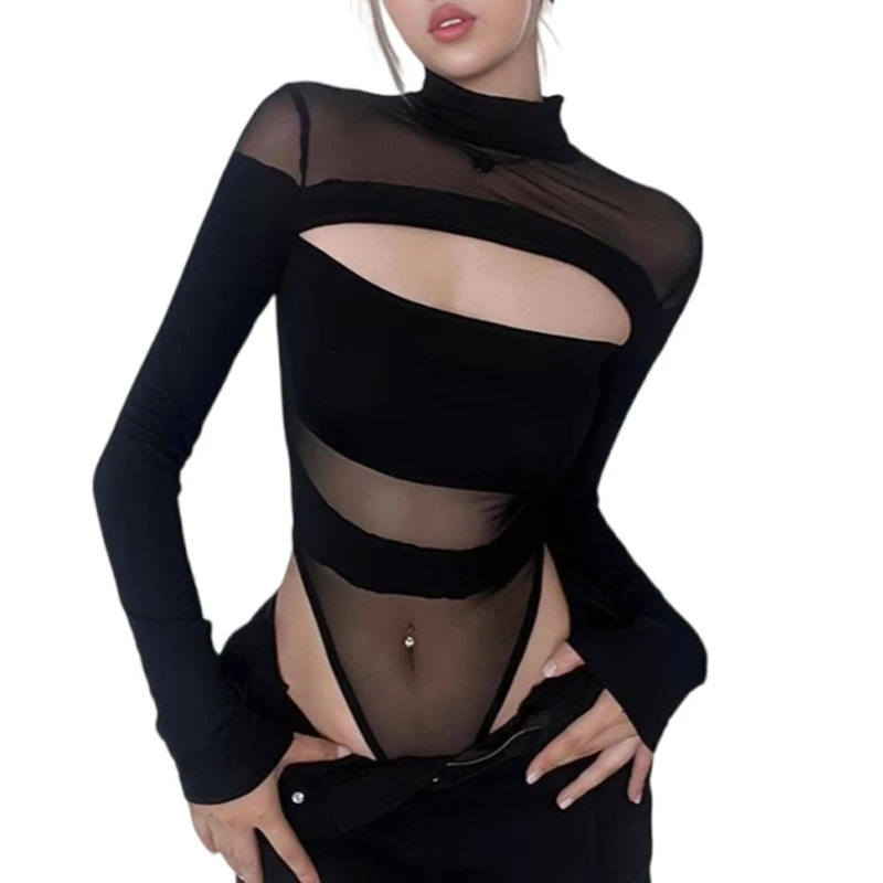 

573B Traditional Advanced Long Sleeve CatSuit Net Intonation For Concerts And Night Incidents