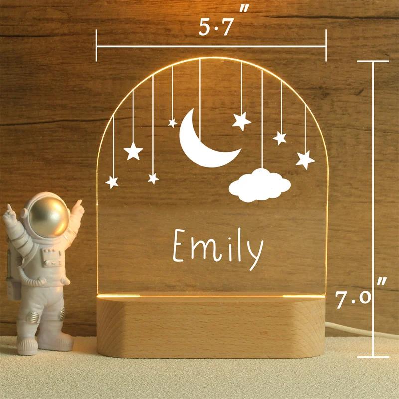 Custom Name Night Light para crianças, presente personalizado para o bebê, decoração do quarto