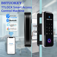 Fingerprint Bluetooth TTLOCK APP RFID Card Code Electronic Smart Lock for Framed Frameless Glass Sliding Door Keyless No Wiring