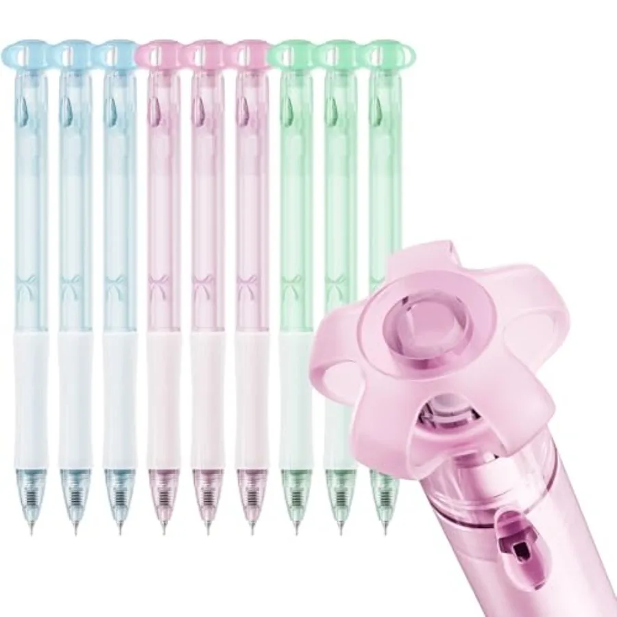 

9 шт. гелевые ручки с цветком, черные чернила, 0,7 мм, тонкая точка, эстетический милый цветочный дизайн, быстросохнущие и гладкие выдвижные ручки для письма для