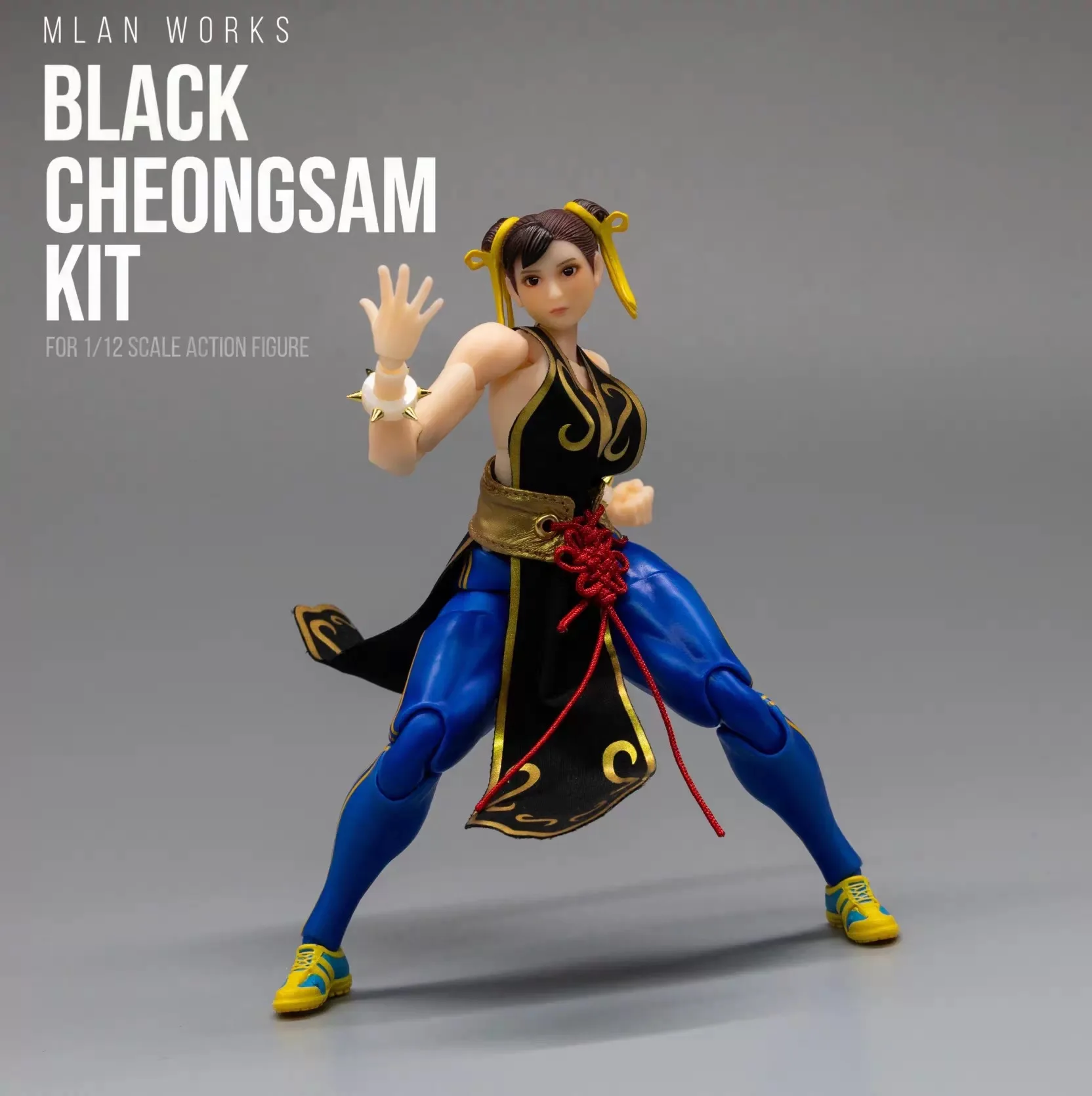 

Fighting Girl Chun-Li 1/12 Cheongsam Action Figure Accessories Toys For 6In Model Cloth Clothes Built In Iron Wire