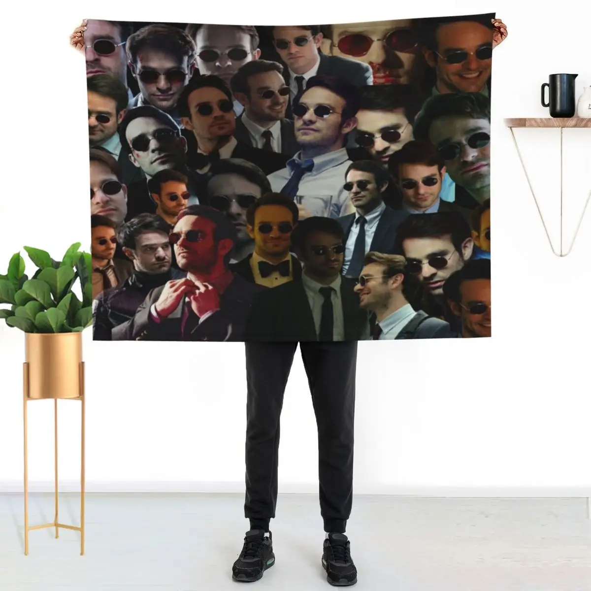 matt murdock-devil dare photo collage Throw Blanket Giant Sofa Sofa wednesday funny gift Sofas Heavy Blankets