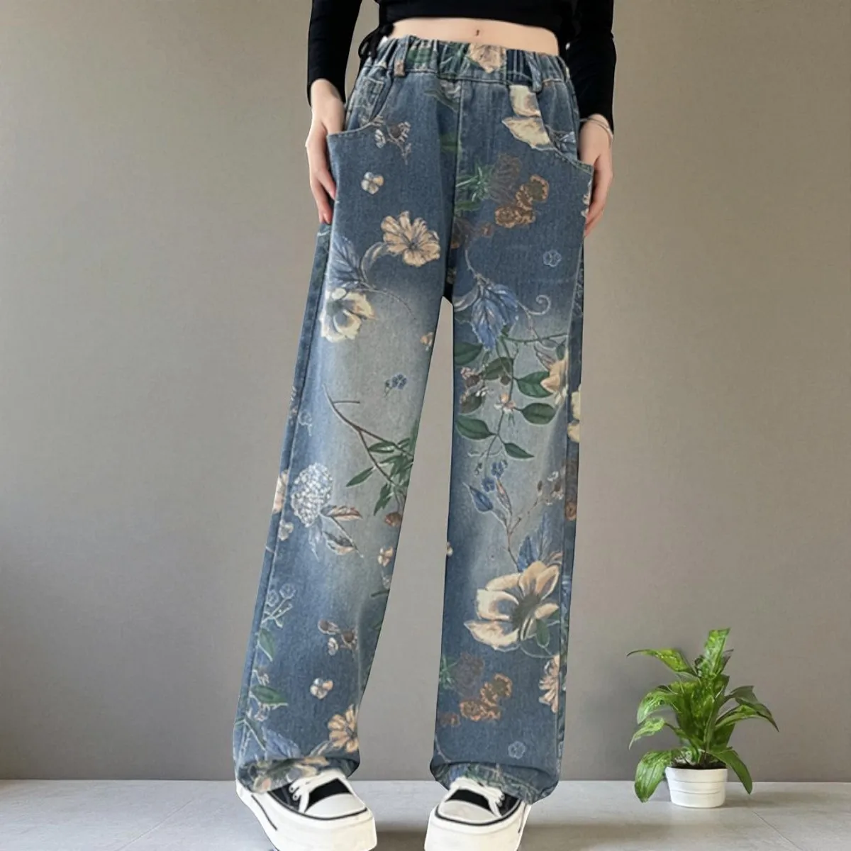 

Teen Girls Jeans Kids Straight Pants Wide Leg Jeans School Outfits Girls Trousers Girls Denim Children Clothes 5 7 9 12 13 Years