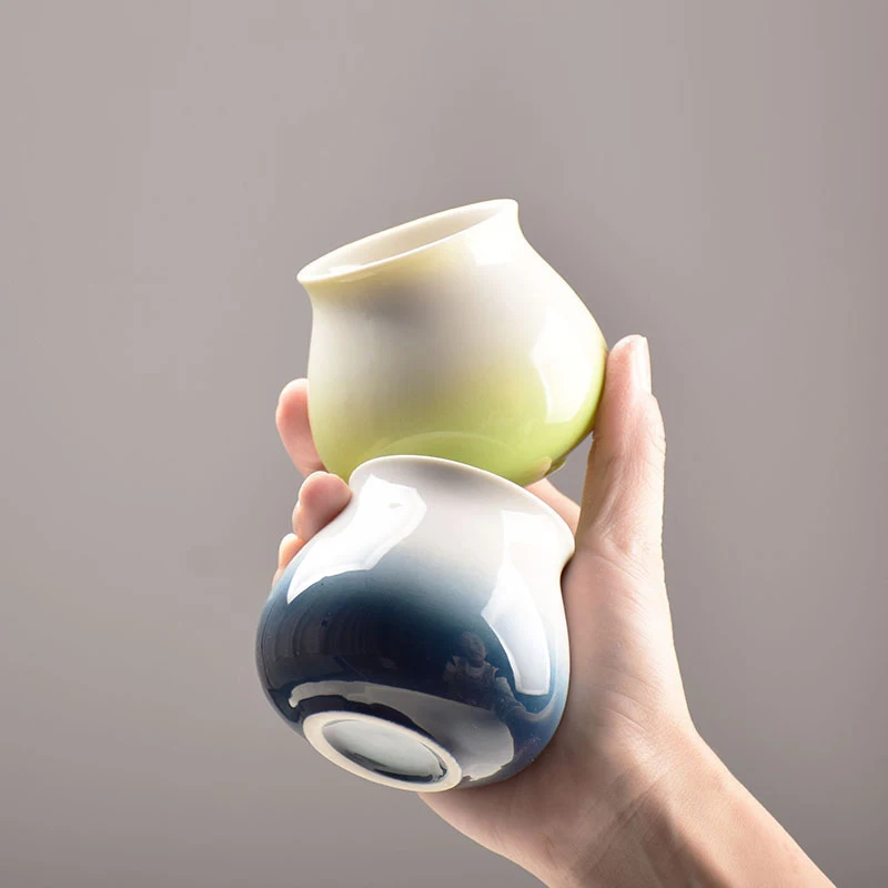 180ml Gradient Ceramic Coffee Mug Underglaze Color Series Design Hand Made Tasting Smell Cup