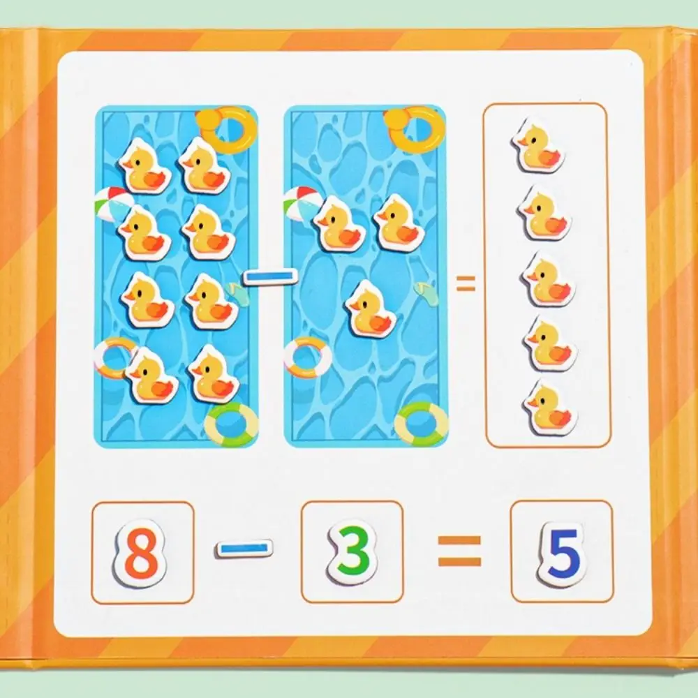 Brinquedos educativos magnéticos de matemática, livro colorido, auxiliares de ensino, adição de aritmética montessori de 0 a 20 brinquedos