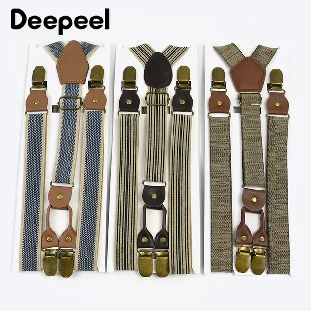 2,5 cm Retro elastyczne męskie szelki unisex 4 klipsy typu Y pasek mocny pasek szerokie szelki męskie Jockstrap Casual męskie szelki
