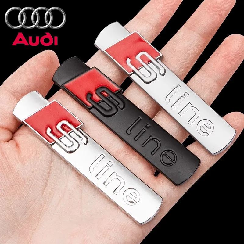 3D SLINE Emblem Car Body Trunk Sticker Auto Decoration Accessorie for Audi S Q7 A1 A7 Q3 8L TT Mk2 C5 A5 A3 A4 B8 8P 8V A6 C7 A8