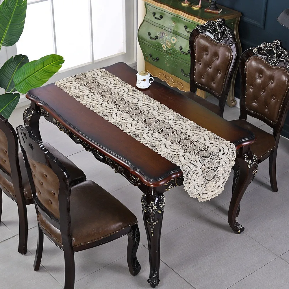 Table flag European TV cabinet chest shoe cabinet cover lace light luxury high sense French retro long tablecloth