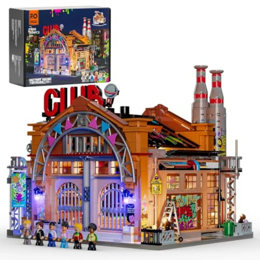

Конструктор Factory House of Music Lighting Building Bricks Set - Модульный музыкальный клуб Street Fusion Music Club City Town с полным доступом и возможностью различных конфигураций