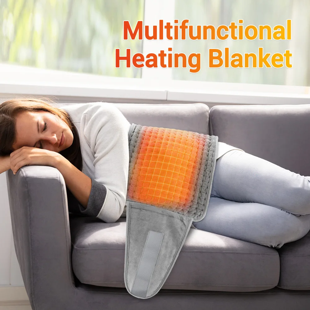 Heating Pad Waist Belt with Remote Control 9-Spead Temperature Adjustment, 4-Level Time settings,Physiotherapy Electric Blanket