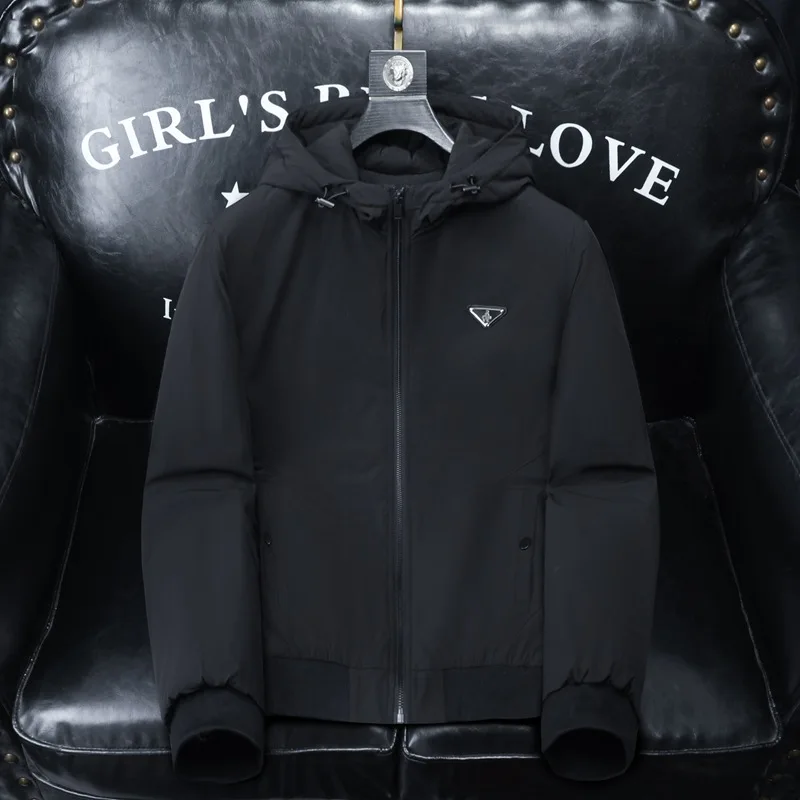 

Casual Hooded Cotton Jaet for Men Faionable Winter Outerwear Long Zipper Svel Coat with kets by Zhan Chao Brand