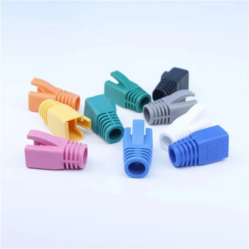 100PCS RJ45 Ethernet Network Cable Strain Relief Boots Cable Connector Plug Covers for CAT8 CAT7 CAT6A (OD: 7.0mm~8.5mm)