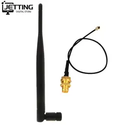 Antena Wifi externa de 2,4 GHz, enrutador inalámbrico hembra con Cable adaptador U.FL/IPX Pigtail, 5dBi, 2,4g, RP-SMA aérea