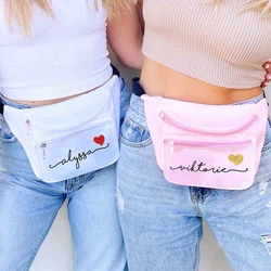 Personalized Waist Bag Custom Name Bridesmaid Fanny Pack Zipper Chest Bag Bachelorette Party Bag Belly Hip Bum Bags Wedding Gift