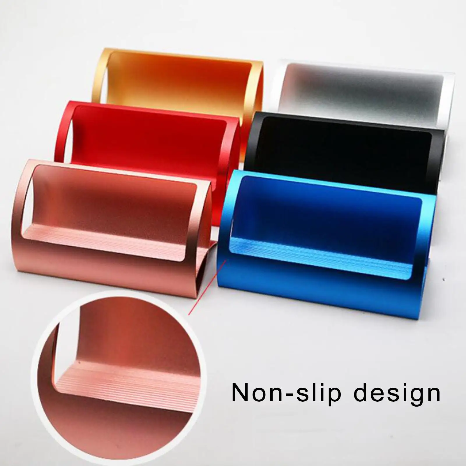 Stylish Aluminum Alloy Q Shape Business Card Holder Modern Name Card Case