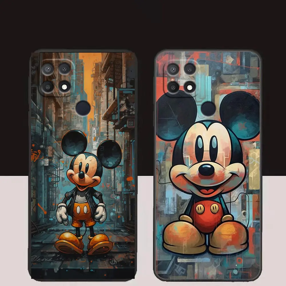 Cute M-Mickey M-Minnie Mouse Phone Case For OPPO A98 A95 A96 A97 A94 A93 A92S A91 A78 A74 A58 A57 A55 A53 A15 A16 A17 Case Funda