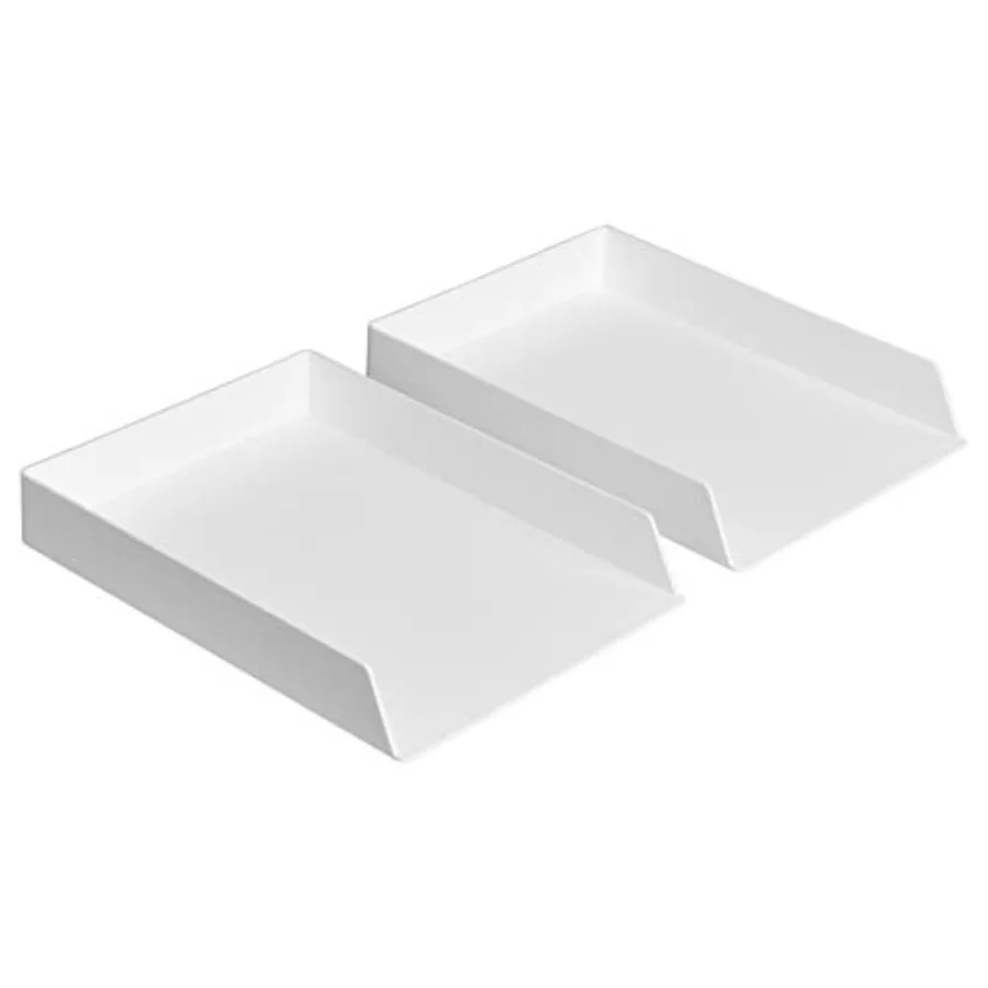 Rectangular Plastic Desk Organizer, Letter Size Tray for Documents, 13 x 9.7 x 2.2 Inch