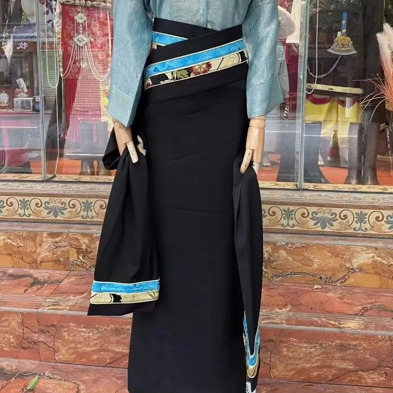 

New Tibetan robe ethnic style women's single-piece Tibetan robe wrap skirt