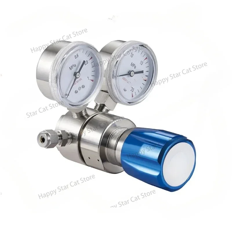 316l Material High-purity Gas Oxygen Regulator Single-stage Double-meter Small Flow Pressure Reducing Regulator