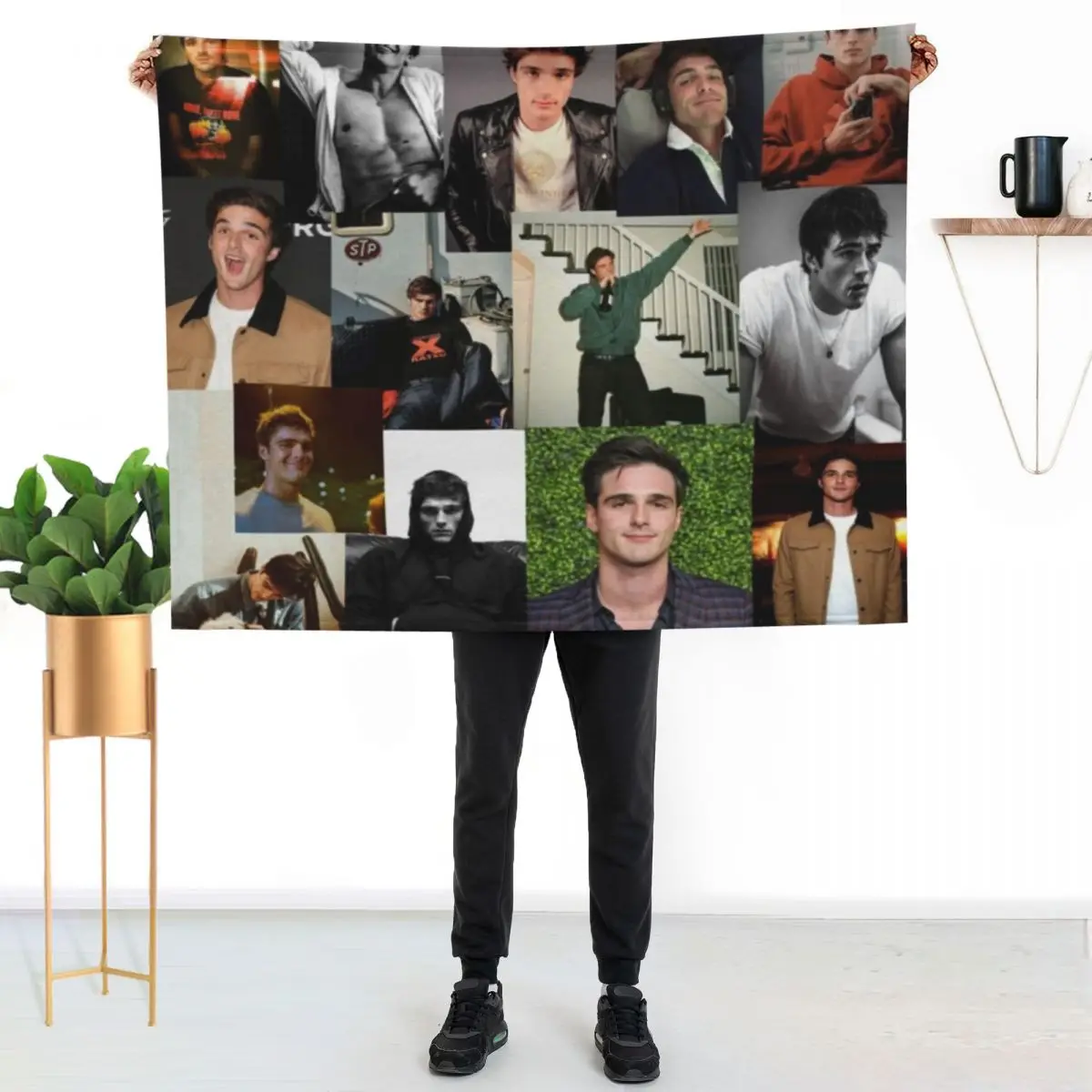 Jacob Elordi pic collage Throw Blanket Moving Travel Fashion Sofas Comforter Furry Nap Blankets