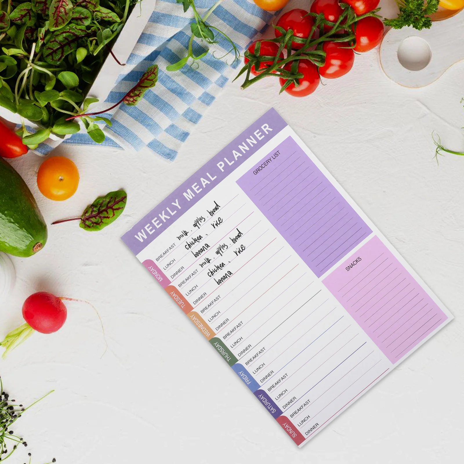 

Recipe Health Management Weekly Monthly Tearoff Notepad Grocery List Schedule Fridge Meal Planner Office Supplies Women