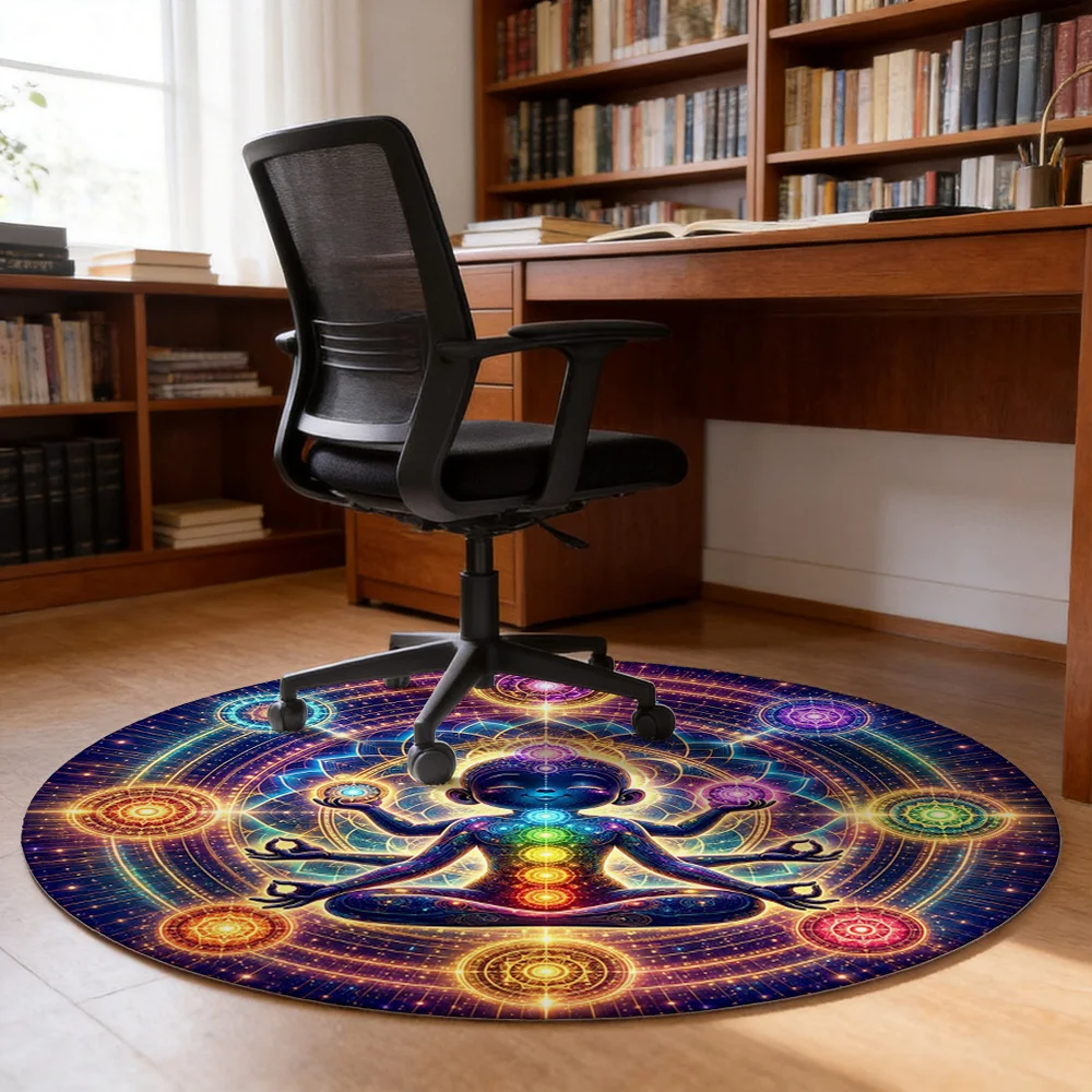 Mandala Yoga Meditation Floor Mat Spiritual Chakra Design Bohemian Bohemian Home Decor Yoga Mat for Meditation Practice