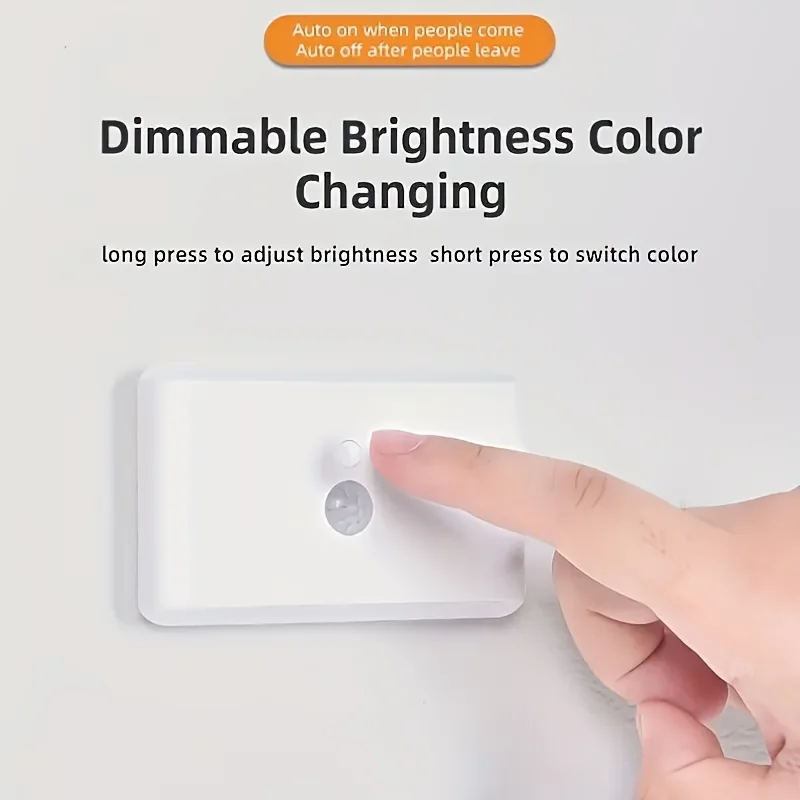 Luce notturna RGB Lampada a induzione umana intelligente Lampada da parete magnetica ricaricabile USB Corridoio Scala Luce per armadio da cucina