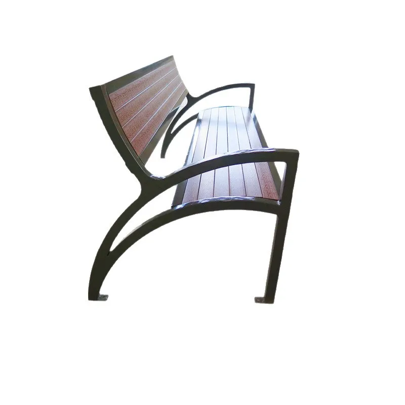 Special-shaped park bench, community outdoor chair, commercial street with armrests, metal bench with various shapes