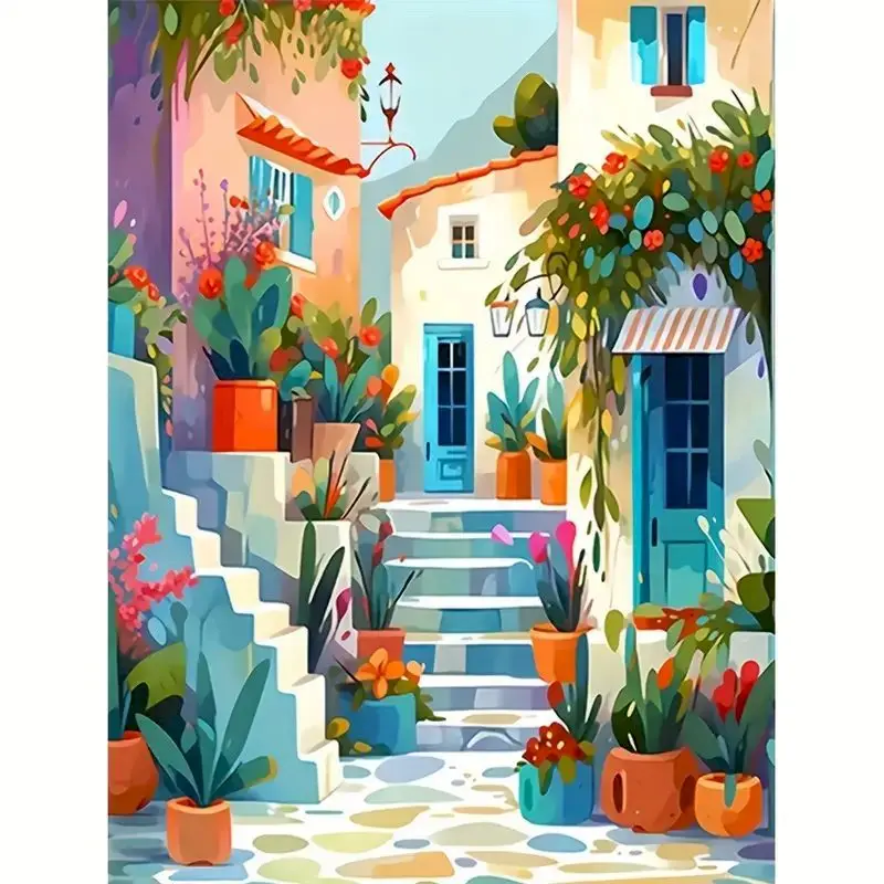 

GATYZTORY Paint by numbers Handpainted Town Painting by numbers For adults Canvas painting Artwork Home decor