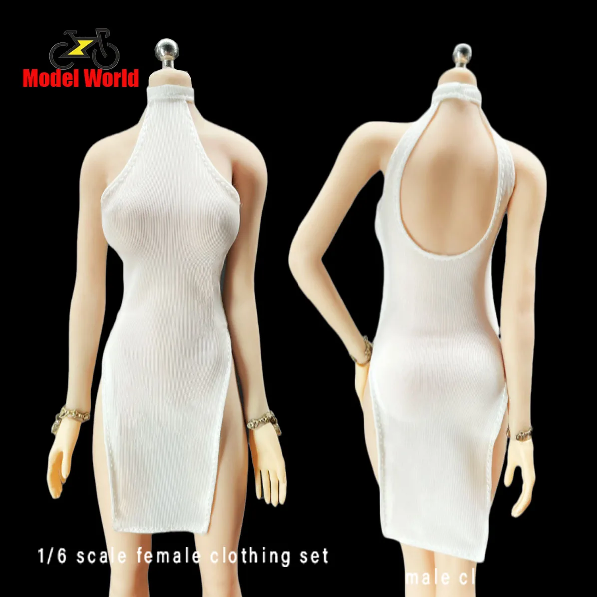 Ropa de muñeca femenina a escala 1/6, vestido sexy ajustado, modelo de CJG-042 de 12 pulgadas, cuerpo de figura de acción